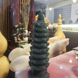 Tháp Văn Xương 9 Tầng Thạch Anh Xanh Tự Nhiên